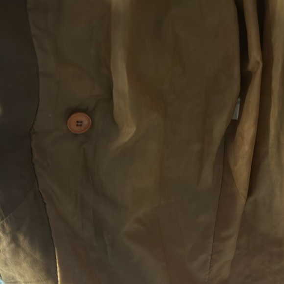 VINTAGE 1989 WINLIT BROWN‎ LEATHER DOUBLE BREAST TRENCH COAT SIZE MEDIUM - Picture 8 of 13